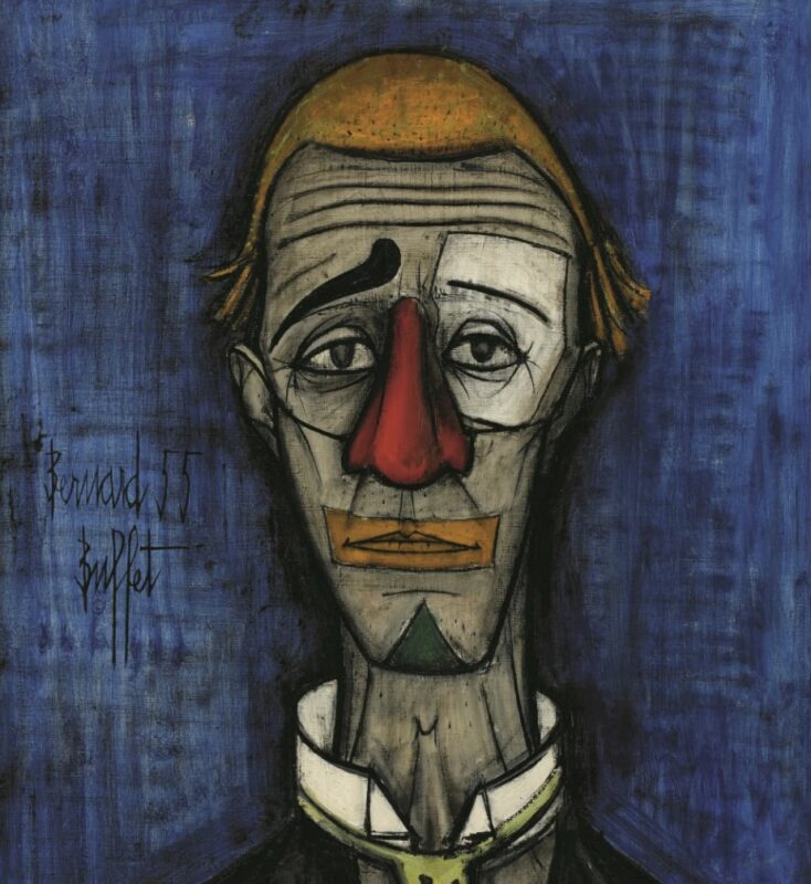 "Голова клоуна" , картина Бернара Бюффе, 1955 год